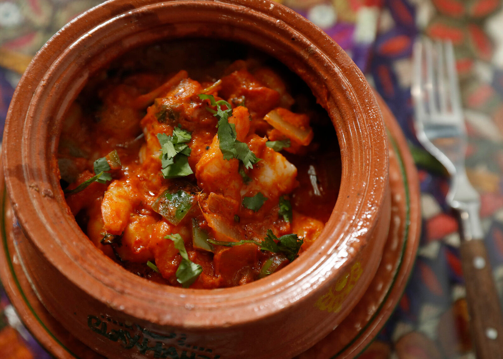 Shrimp masala at Clay Handi